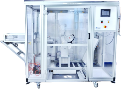 MLP 750 – Palettiseur robotisé avec pince + ventouse, guidé par un système de vision